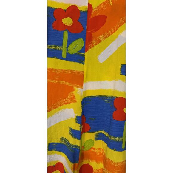 JAMS WORLD Vtg Floral Beach Hawaii POCKETS Button Up Midi Dress SZ S - Picture 3 of 5